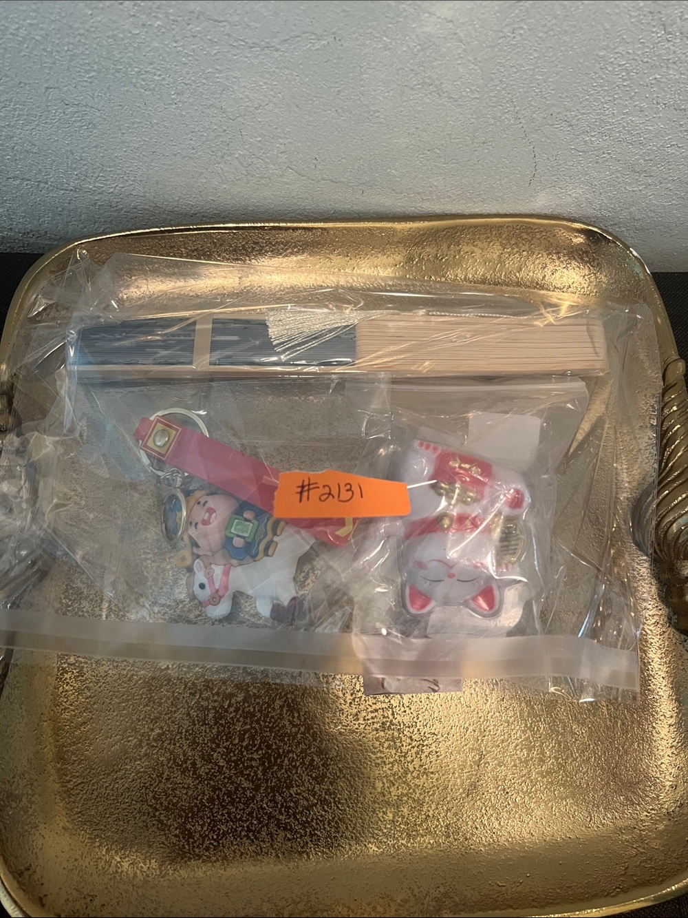 #2131*Bundles up 3 set W/Red Lucky Cat & Key-chain for kids & Hand fan - Picture 7 of 16